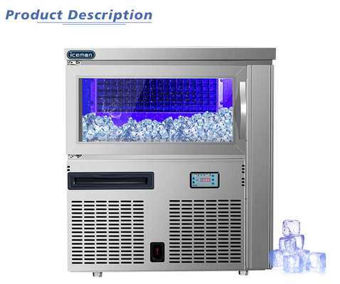 ICM-120P Wholesale Commercial Automatic 65kg Ice Making Machine High End Blue Light Ice Maker Factory Low Price for Hotel / Cafe